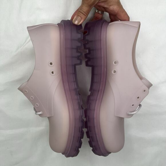 Melissa Pink Lace Up Vegan Shoes Size 9 NWOB Made in Brazil Waterproof, unique - Picture 7 of 10